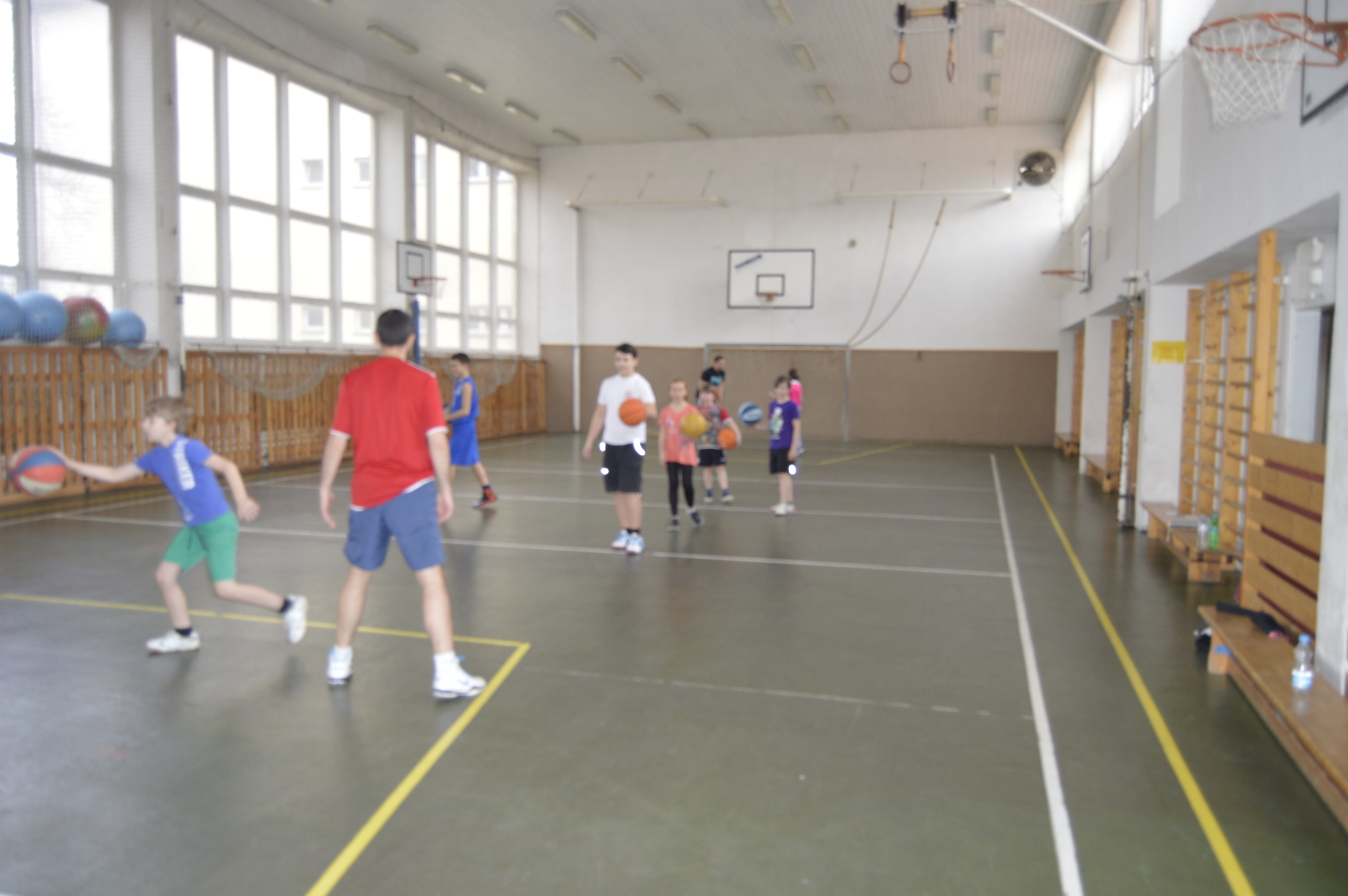 Basketbalový krouže v tělocvičně